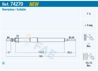 Última Oportunidad Bujía de precalentamiento FAE DELETED_7-4270